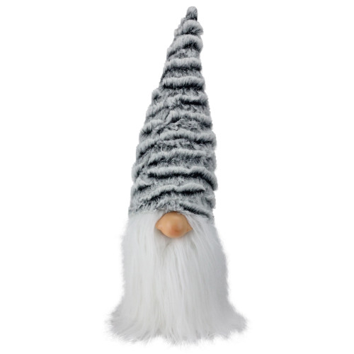 12" White and Light Grey Cone Gnome Table Top Decoration - IMAGE 1