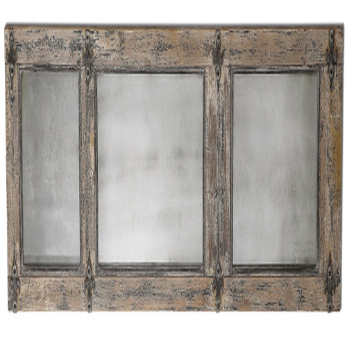 6.5' Distressed Slate Blue Wooden Framed Decorative Antique-Style Mirror Vanity - IMAGE 1
