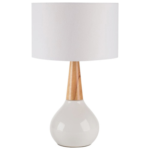 18.5" Contemporary Tear Drop Shaped Table Lamp with White Drum Shade - IMAGE 1