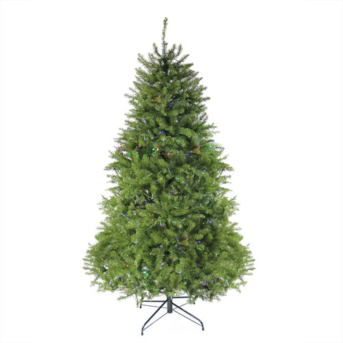 7.5' Pre-Lit Full Northern Pine Artificial Christmas Tree - Multicolor LED Lights - IMAGE 1