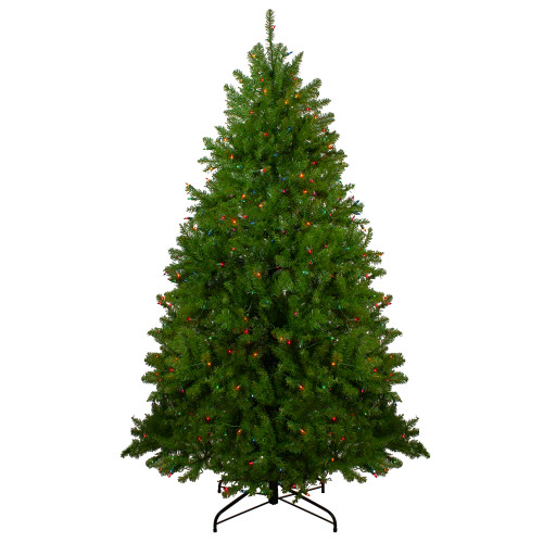 6.5' Pre-Lit Northern Pine Full Artificial Christmas Tree - Multi-Color Lights - IMAGE 1