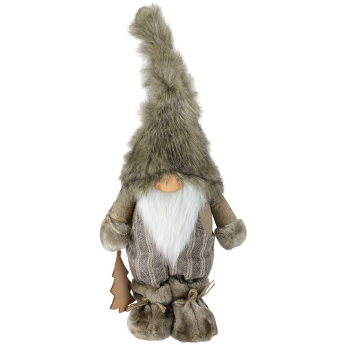 17" Nature's Luxury Brown Christmas Gnome Tabletop Figure - IMAGE 1