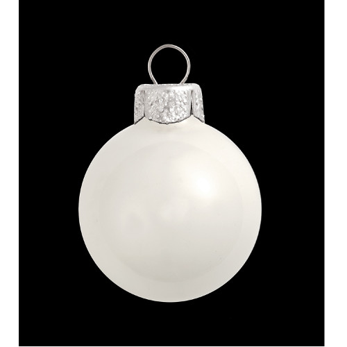 Shiny White Glass Ball Christmas Ornament 7" (180mm) - IMAGE 1