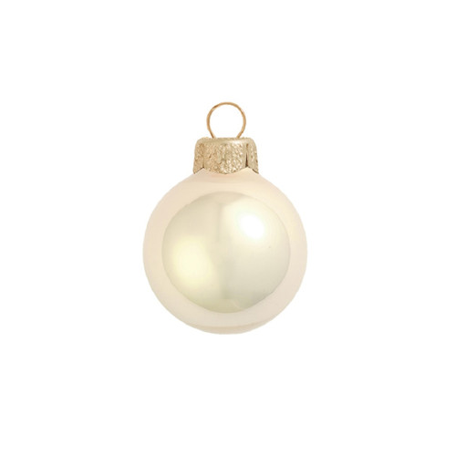 4ct Champagne Pearl Finish Glass Christmas Ball Ornaments 4.75" (120mm) - IMAGE 1