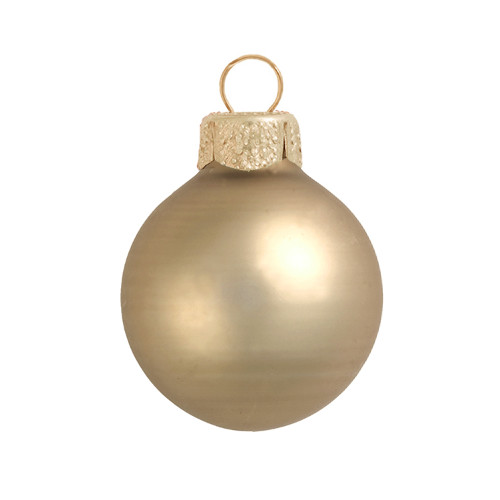 Gold Matte Glass Christmas Ball Ornaments 7" (180mm) - IMAGE 1
