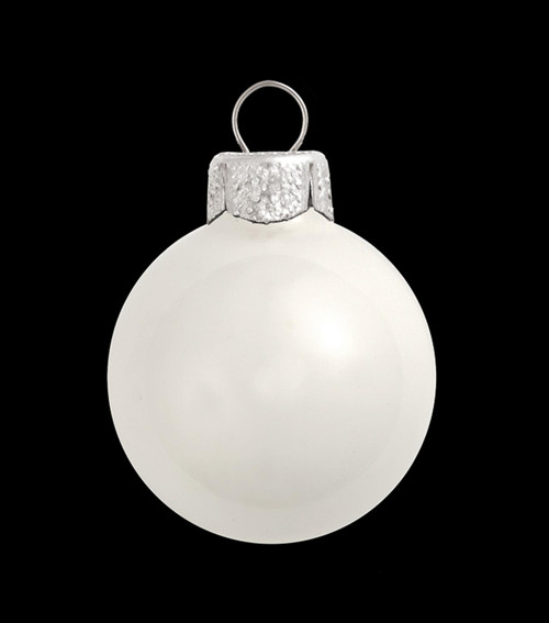 Shiny Finish Glass Christmas Ball Ornaments - 6" (150mm) - White - 2ct - IMAGE 1