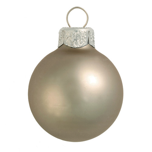 Matte Finish Glass Christmas Ball Ornaments - 7" (180mm) - Pewter Gray - IMAGE 1