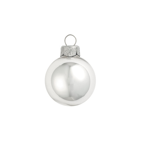 Shiny Finish Glass Christmas Ball Ornaments - 4.75" (120mm) - Silver - 4ct - IMAGE 1