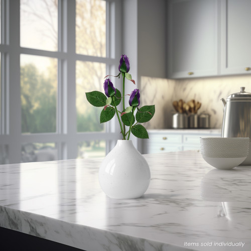 Long Stem Single Rose Bud Artificial Floral Spray - 23" - Deep Purple - IMAGE 1