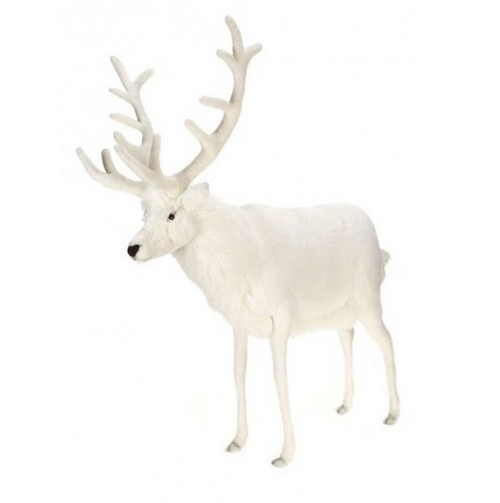 47" White Handcrafted Soft Plush Reindeer Stuffed Animal - IMAGE 1