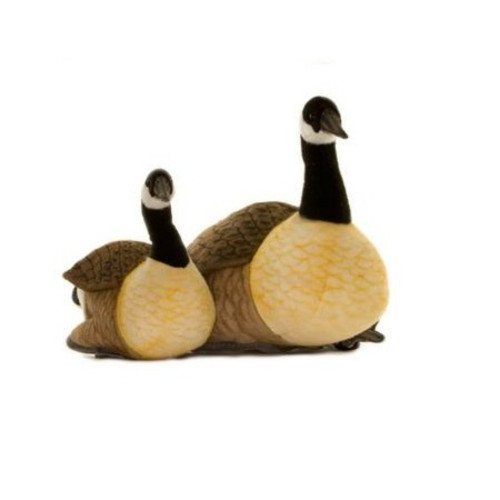 Handcrafted Resting Canada Goose Plush Birds - 17.75" - Set of 2 - IMAGE 1