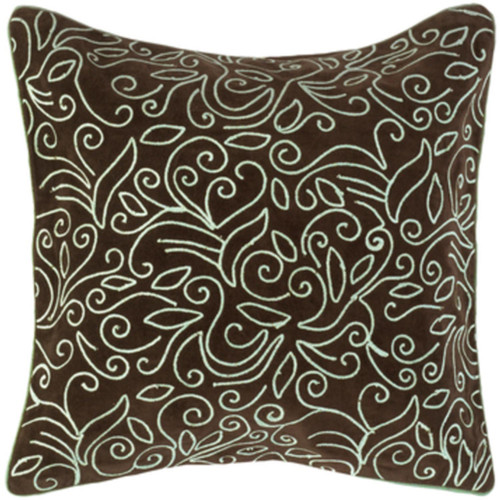 18" Brown and Ivory Square Contemporary Throw Pillow Cover - IMAGE 1