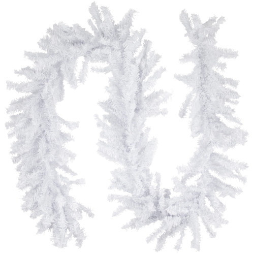 9' x 14" White Canadian Pine Artificial Christmas Garland, Unlit - IMAGE 1