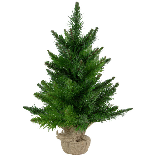 Medium Mini Balsam Pine Artificial Christmas Tree in Burlap Base - 18" - Unlit - IMAGE 1