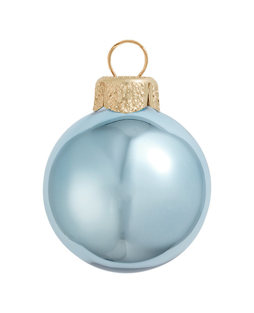Shiny Finish Glass Christmas Ball Ornaments - 1.25" (30mm) - Sky Blue - 40ct - IMAGE 1