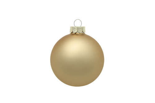 8ct Matte Antique Gold Glass Christmas Ornaments 3.25