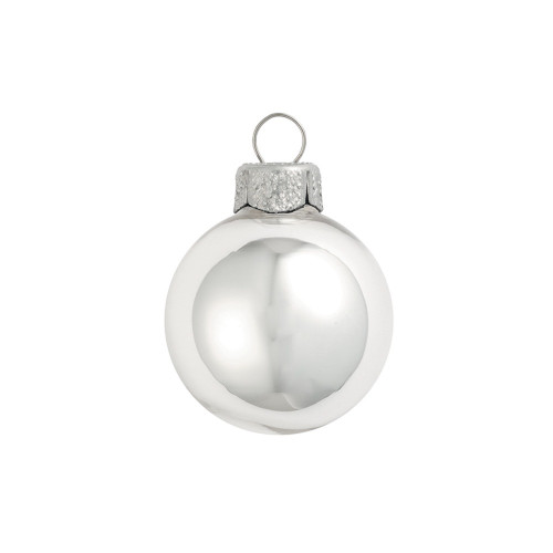 Shiny Glass Christmas Ball Ornaments - 1.25" (30mm) - Silver - 40ct - IMAGE 1