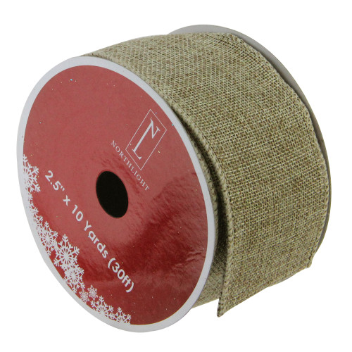 Pack of 12 Brown Christmas Wired Craft Ribbons - 2.5" x 120 Yards - IMAGE 1