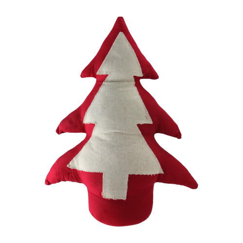 15" Red and White Contemporary Christmas Tree Tabletop Decor - IMAGE 1