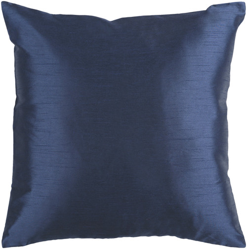 22" Navy Blue Solid Square Contemporary Throw Pillow Cover - IMAGE 1