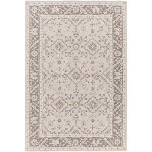 9' x 13' Medallion Brown and Gray Hand Tufted Rectangular Wool Area Throw Rug - IMAGE 1