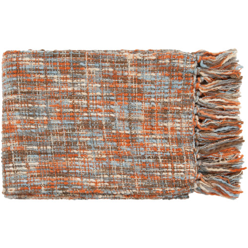 50" x 60" Golden Sunset Orange Rust and Light Blue Throw Blanket - IMAGE 1