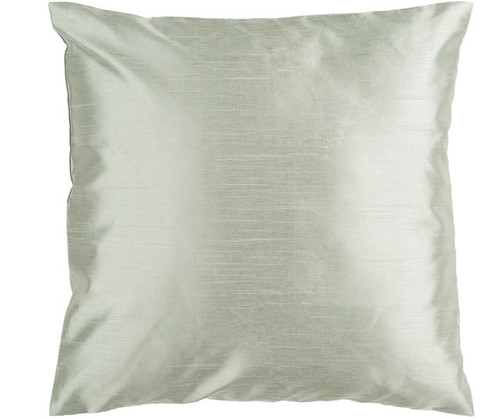 22" Gray Solid Square Contemporary Throw Pillow Cover - IMAGE 1