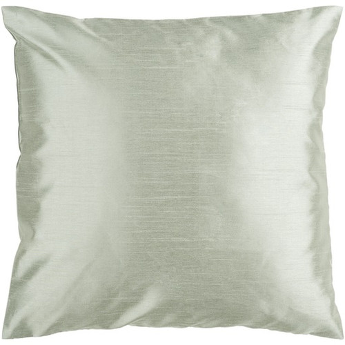 22" Gray Solid Square Contemporary Throw Pillow - Down Filler - IMAGE 1