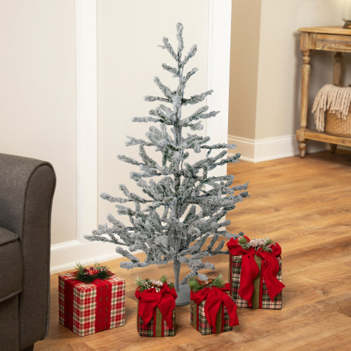 36" Green Flocked Alpine Coral Artificial Christmas Tree - Unlit - IMAGE 1