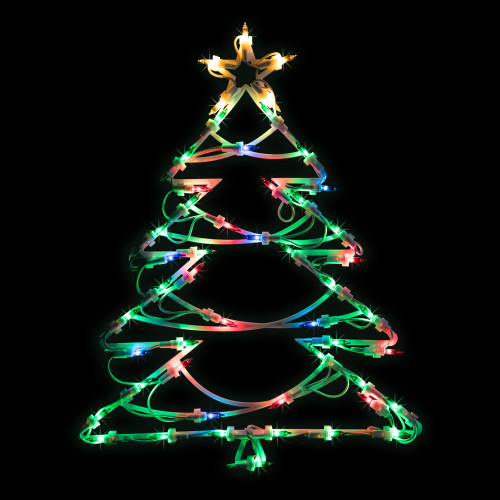 18" Lighted Christmas Tree Window Silhouette - IMAGE 1