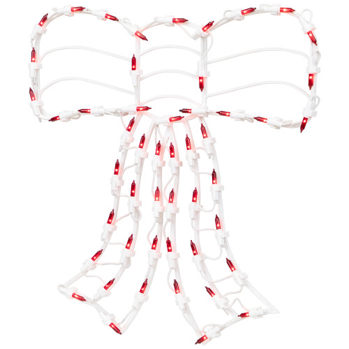 Lighted Bow Christmas Window Silhouette Decoration - 14