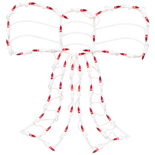 Lighted Bow Christmas Window Silhouette Decoration - 14