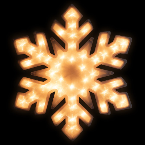 Lighted Snowflake Christmas Window Decoration - 20" - Clear Lights - IMAGE 1