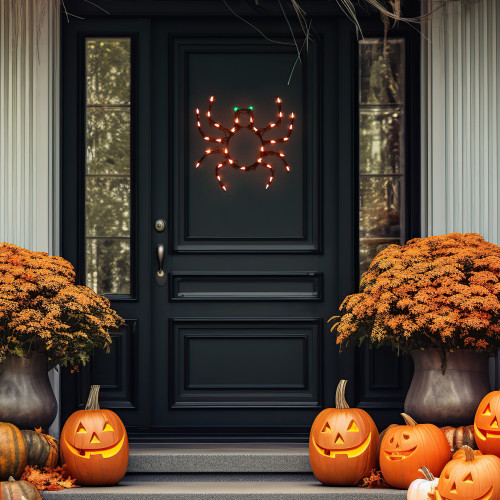 Lighted Spider Halloween Window Decoration - 14" - IMAGE 1