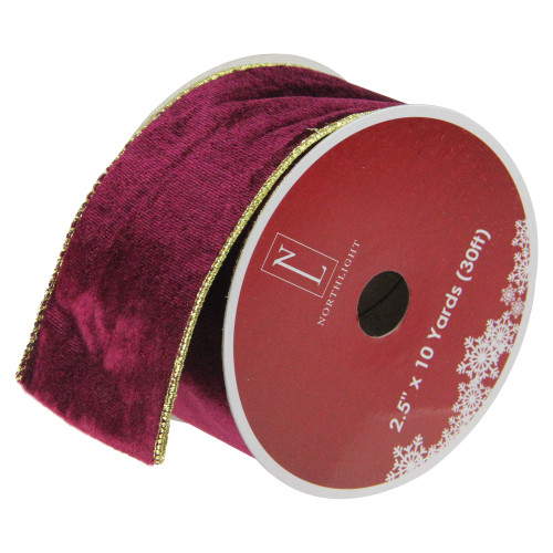 Club Pack of 12 Red and Gold Wired Christmas Craft Ribbon Spools 2.5" x 120 Yards - IMAGE 1