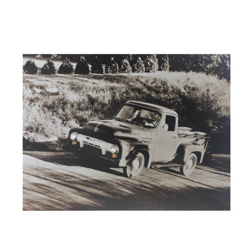 LED Lighted Older Model Ford Truck Canvas Wall Art 12" x 15.75" - IMAGE 1