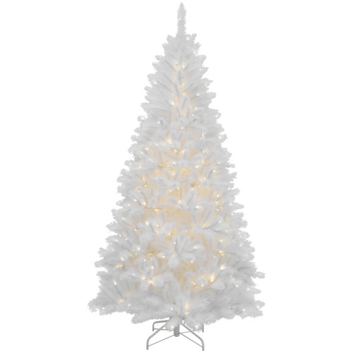 7.5' Pre-Lit Iridescent White Alaskan Pine Artificial Christmas Tree - Clear Lights - IMAGE 1