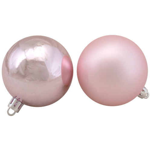 60ct Blush Pink Shiny and Matte Shatterproof Christmas Ball Ornaments 2.5" (60mm) - IMAGE 1