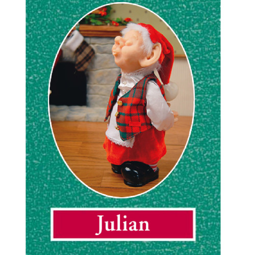 10.5" Zim's The Elves Themselves Julian Collectible Christmas Elf Tabletop Figure - IMAGE 1