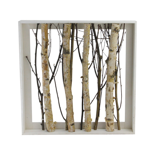 17.55" Standing Mixed Branches in Rustic Wood Frame Table or Wall Decoration - IMAGE 1