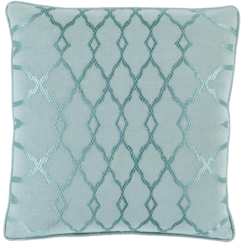 20" Blue Diamond Woven Contemporary Square Throw Pillow - Down Filler - IMAGE 1