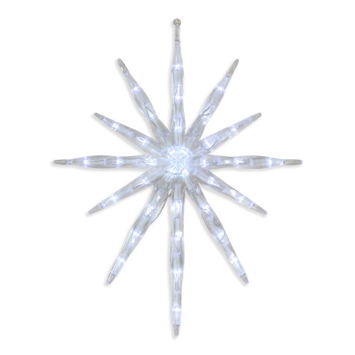 17" White LED Crystal Starburst Lighted Glittering Outdoor Decor - IMAGE 1