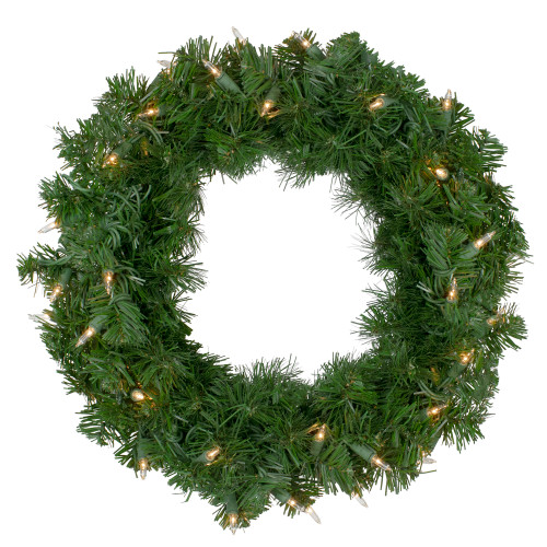 Deluxe Windsor Pine Artificial Christmas Wreath - 16-Inch, Clear Lights - IMAGE 1