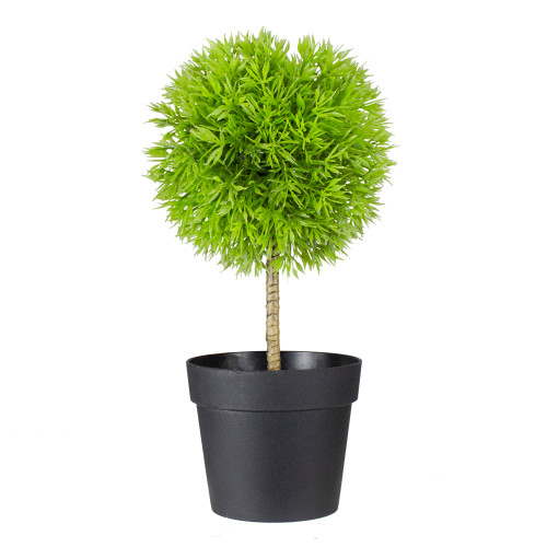9.75" Potted Two-Tone Green Grass Ball Topiary Artificial Christmas Tree- Unlit - IMAGE 1