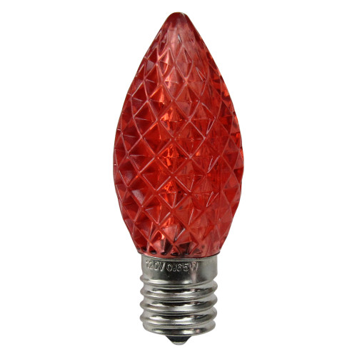 LED C9 Faceted Christmas Replacement Bulbs - Red - Pack of 25 - IMAGE 1