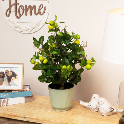 Bonsai Style Artificial Mini Apple Tree in Pot - 23" - IMAGE 1
