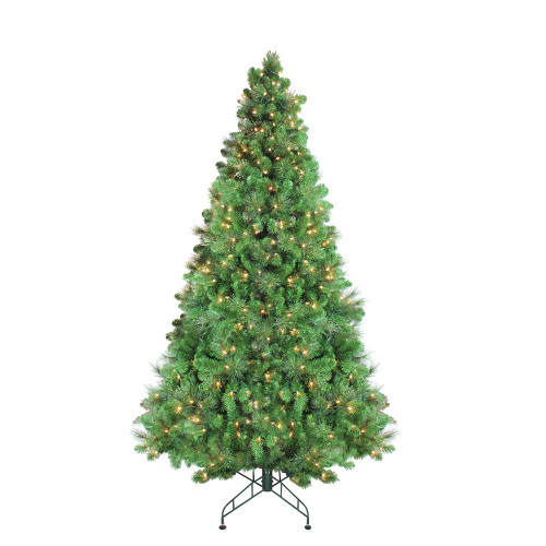 7.5' Pre-Lit Medium Canterbury Spruce with Dewdrops Artificial Christmas Tree - Clear LED Lights - IMAGE 1