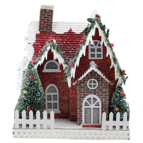 7.5" Holiday Moments LED Lit Holiday House Christmas Decoration "Warm White Lights - IMAGE 1