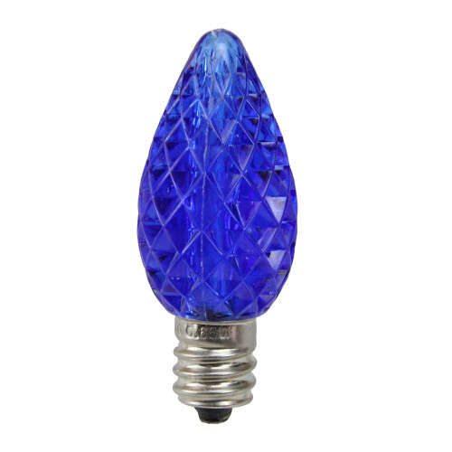 Pack of 25 Faceted C7 LED Blue Christmas Replacement Bulbs - IMAGE 1
