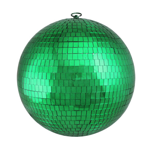 Green Mirrored Glass Disco Christmas Ball Ornament 12" (300mm) - IMAGE 1